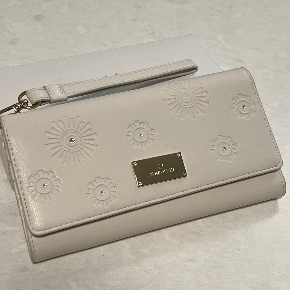 Swarovski Cream Embossed Travel Wallet
